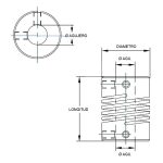 Acople flexible de aluminio 15mm x 20mm para equipos CNC